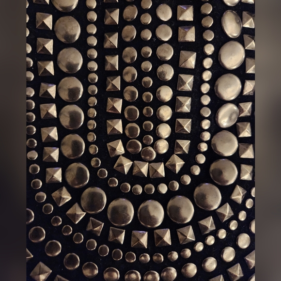 FOREVER 22 Black Vegan Leather Stud Drawstring Crossbody Bag - Picture 10 of 13